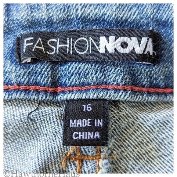 FASHION NOVA Gerrit Boyfriend Jeans Size 16 Blue Medium Wash Stretch Inseam 27" - Picture 8 of 10